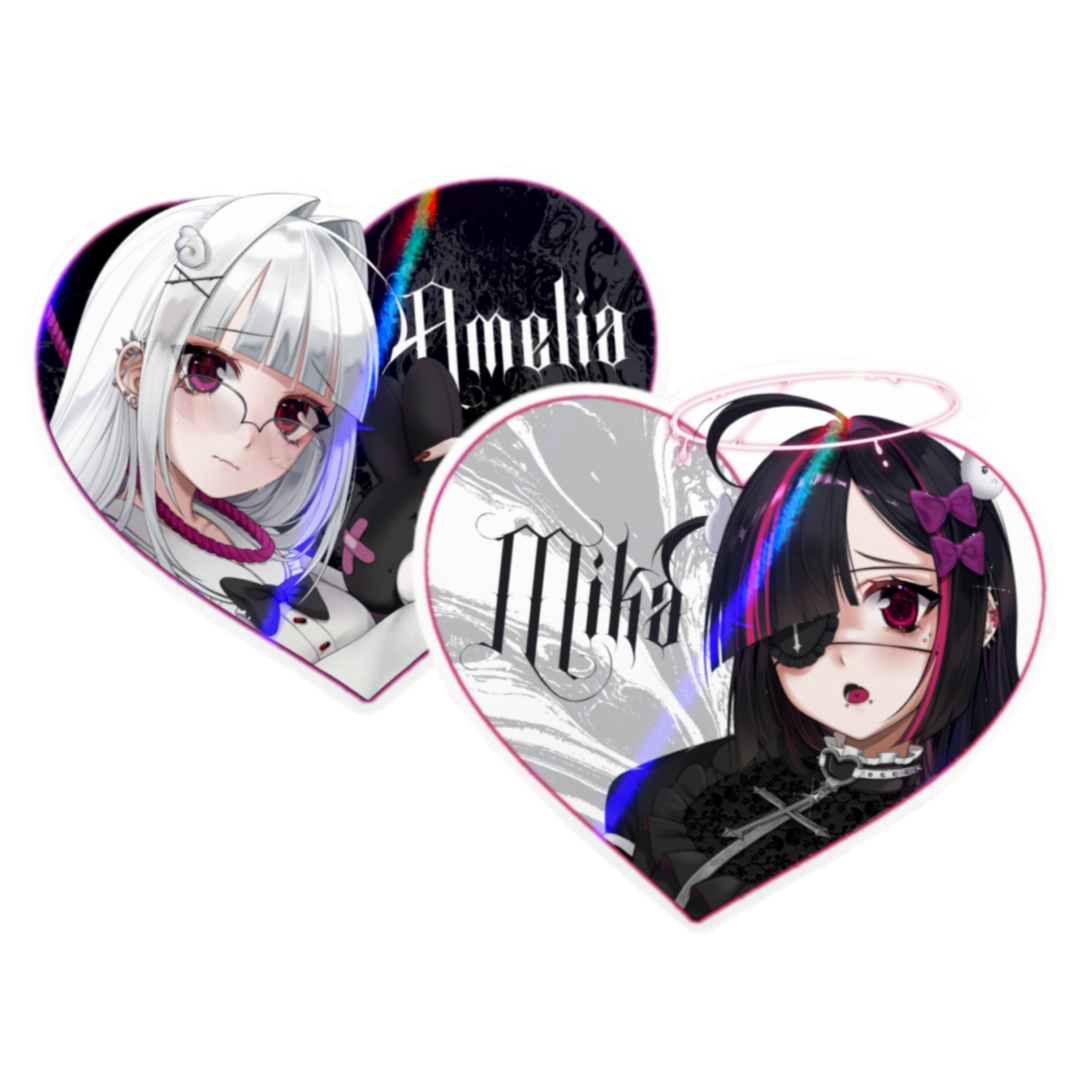 Amelia & Mikaela / Combo heart stickers