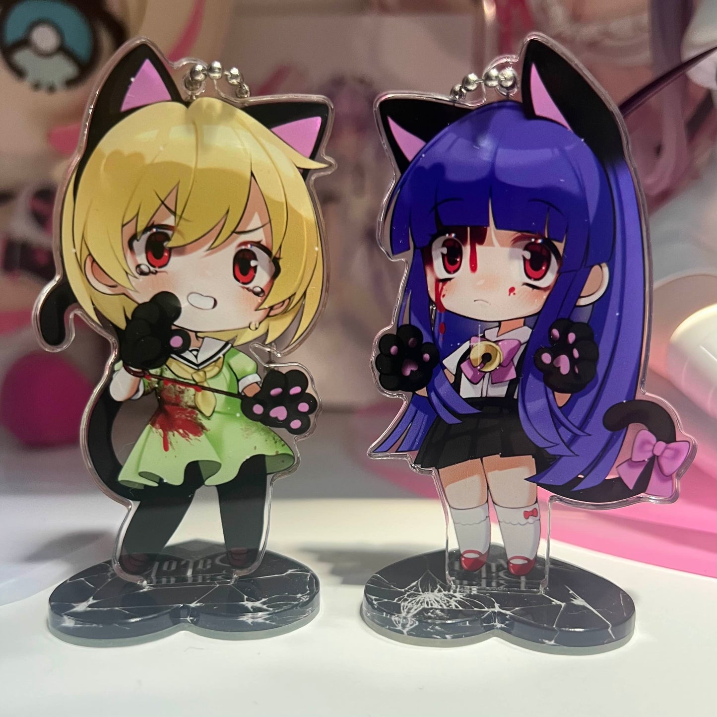 Rika & Satoko / Standee Keychains from Higurashi