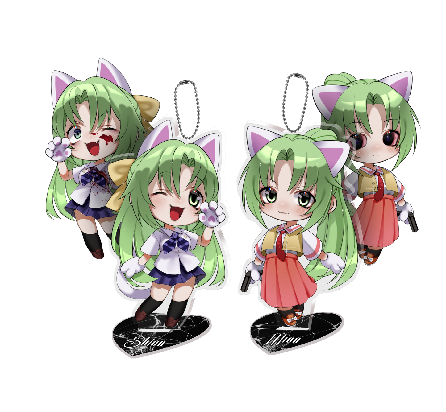 Shion & Mion / Standee Keychains from Higurashi