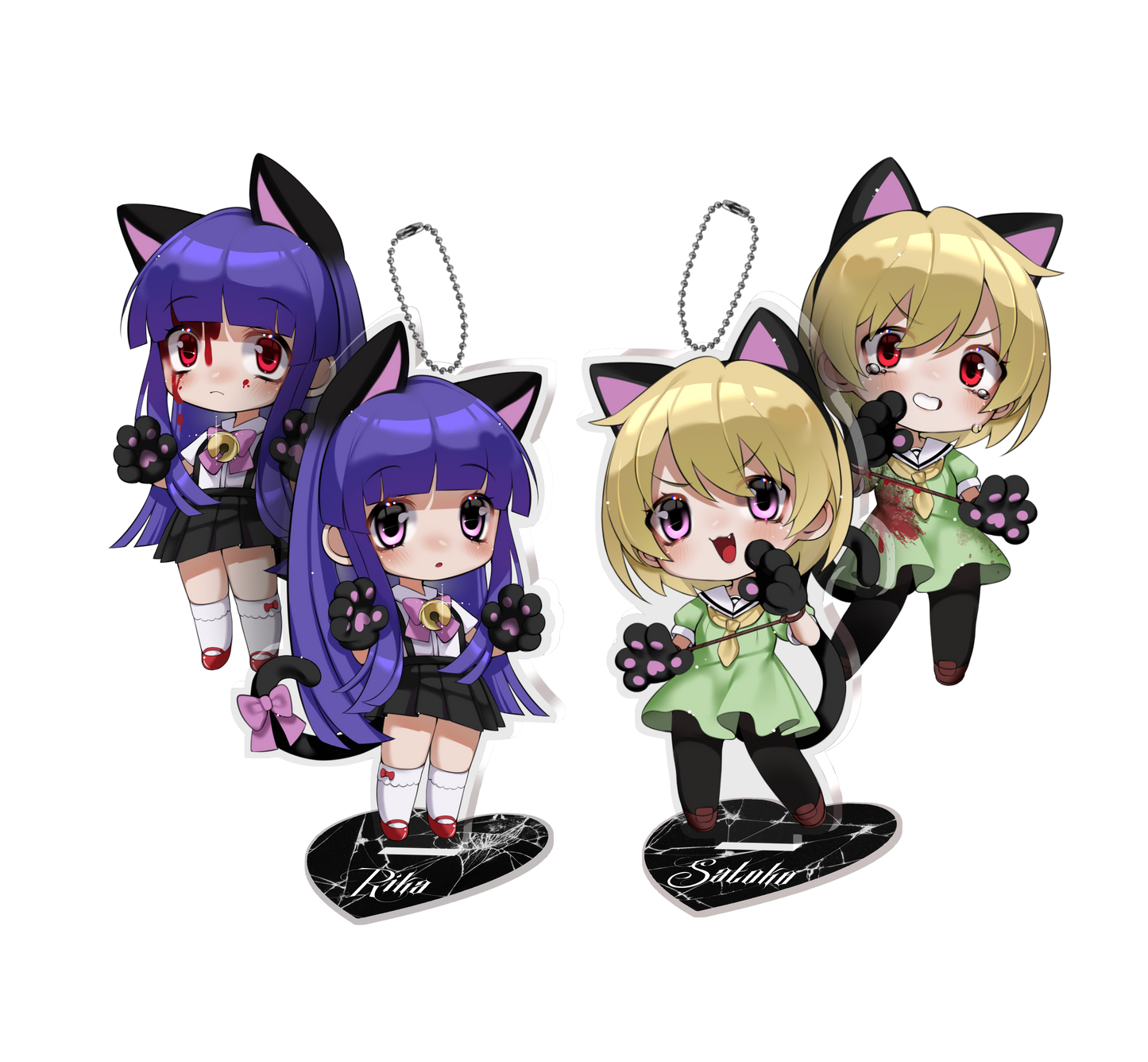 Rika & Satoko / Standee Keychains from Higurashi