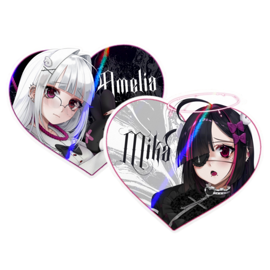 Amelia & Mikaela / Combo heart stickers