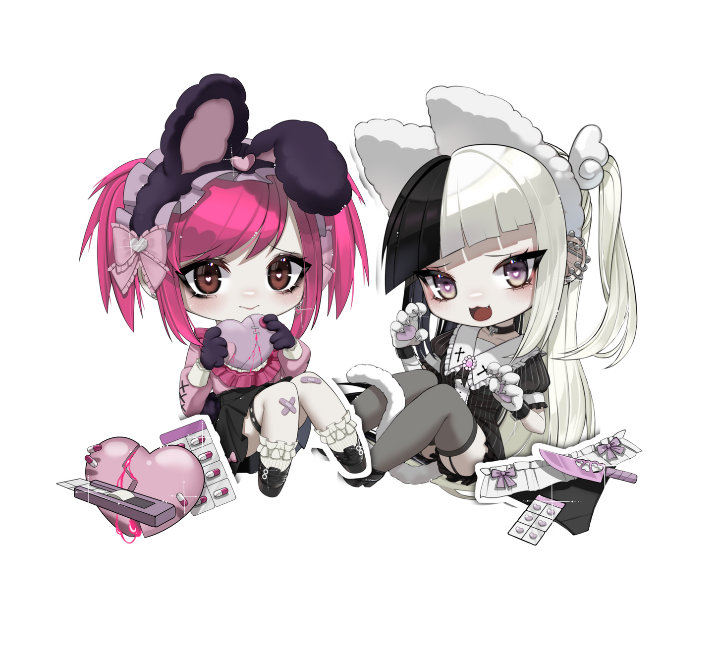 Dakemi & Kiumi / Hikkis sticker set