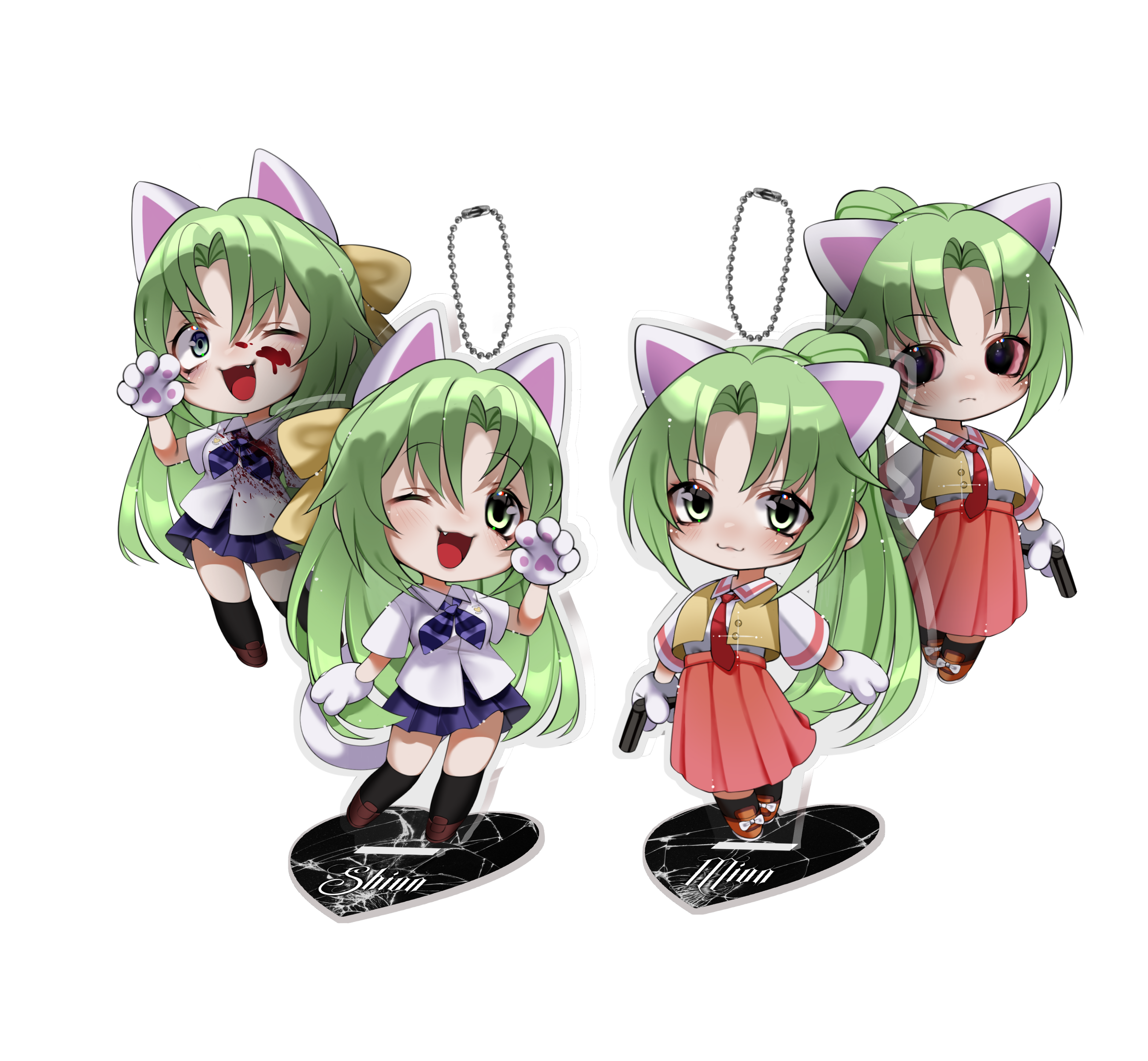 Standee Keychains/ Shion & Mion [Higurashi]