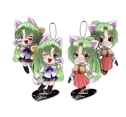 Shion &amp; Mion / Standee Keychains from Higurashi
