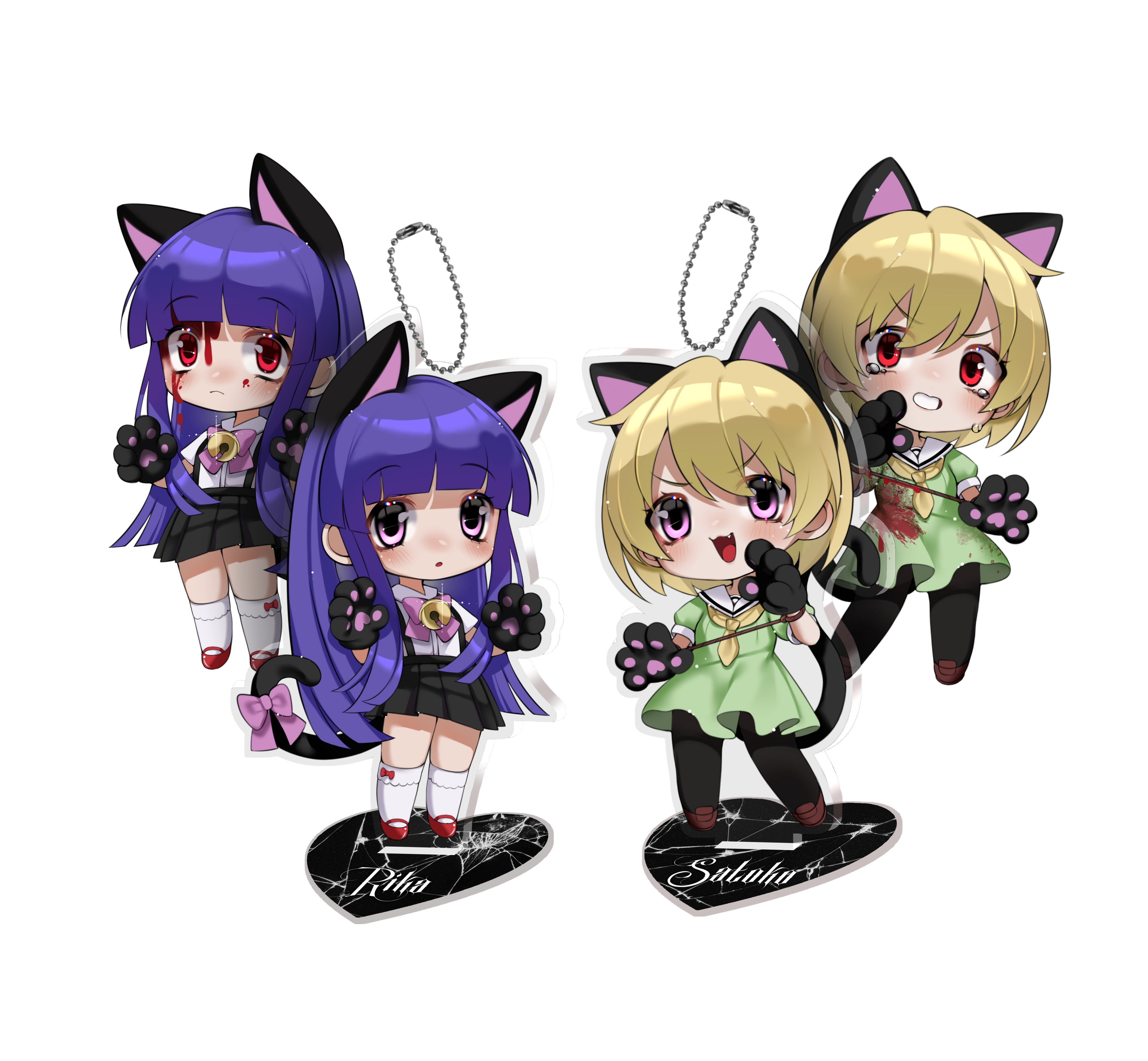 Standee Keychains/ Rika & Satoko [Higurashi]