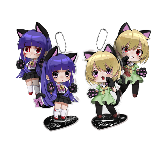 Rika &amp; Satoko / Standee Keychains from Higurashi