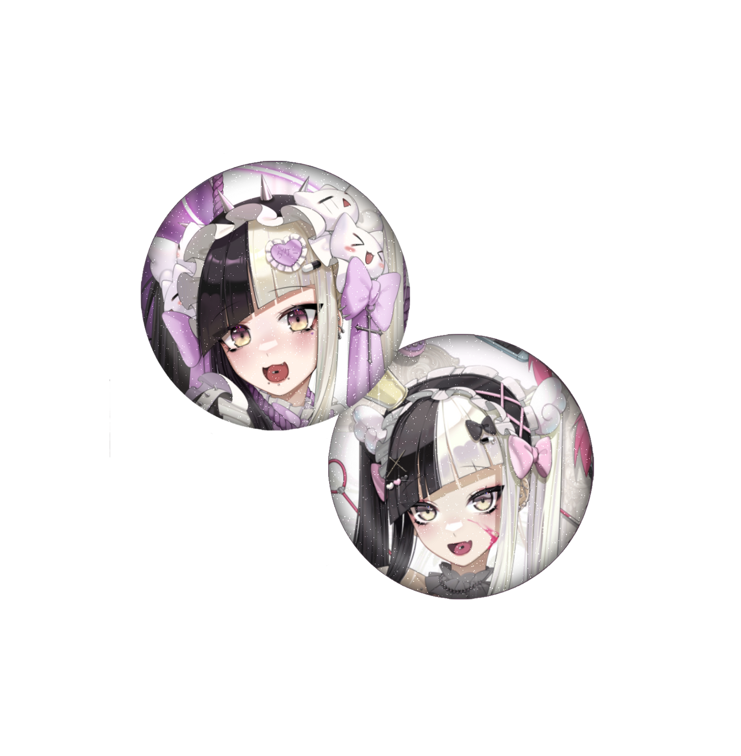 Dakemi Glittery Pins/ 2 different designs!!