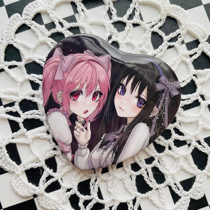 Puella Magi Madoka Magica / Heart Badge [Homura Akemi and Madoka Kaname]