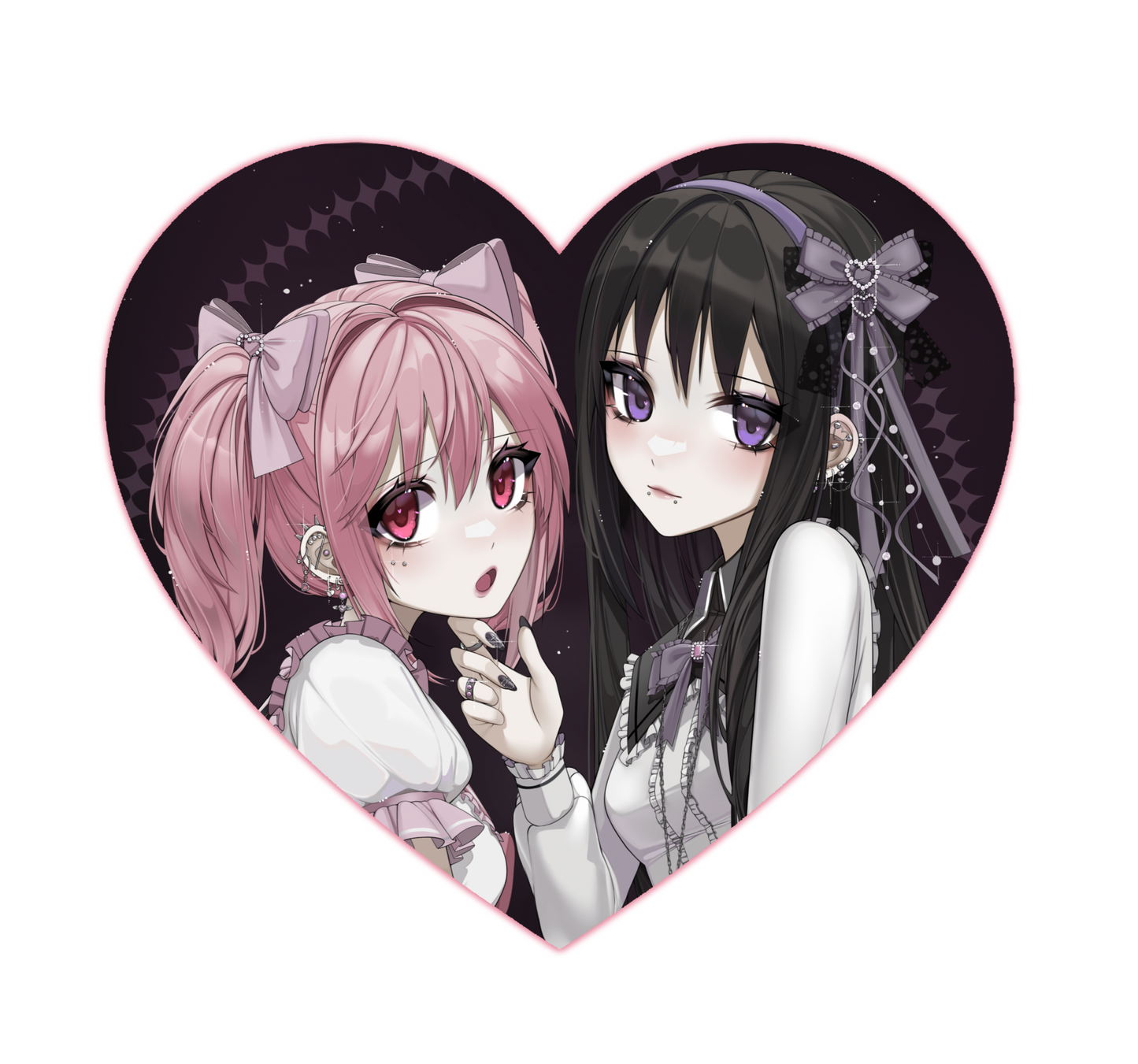 Puella Magi Madoka Magica / Heart Sticker [Homura Akemi and Madoka Kaname]