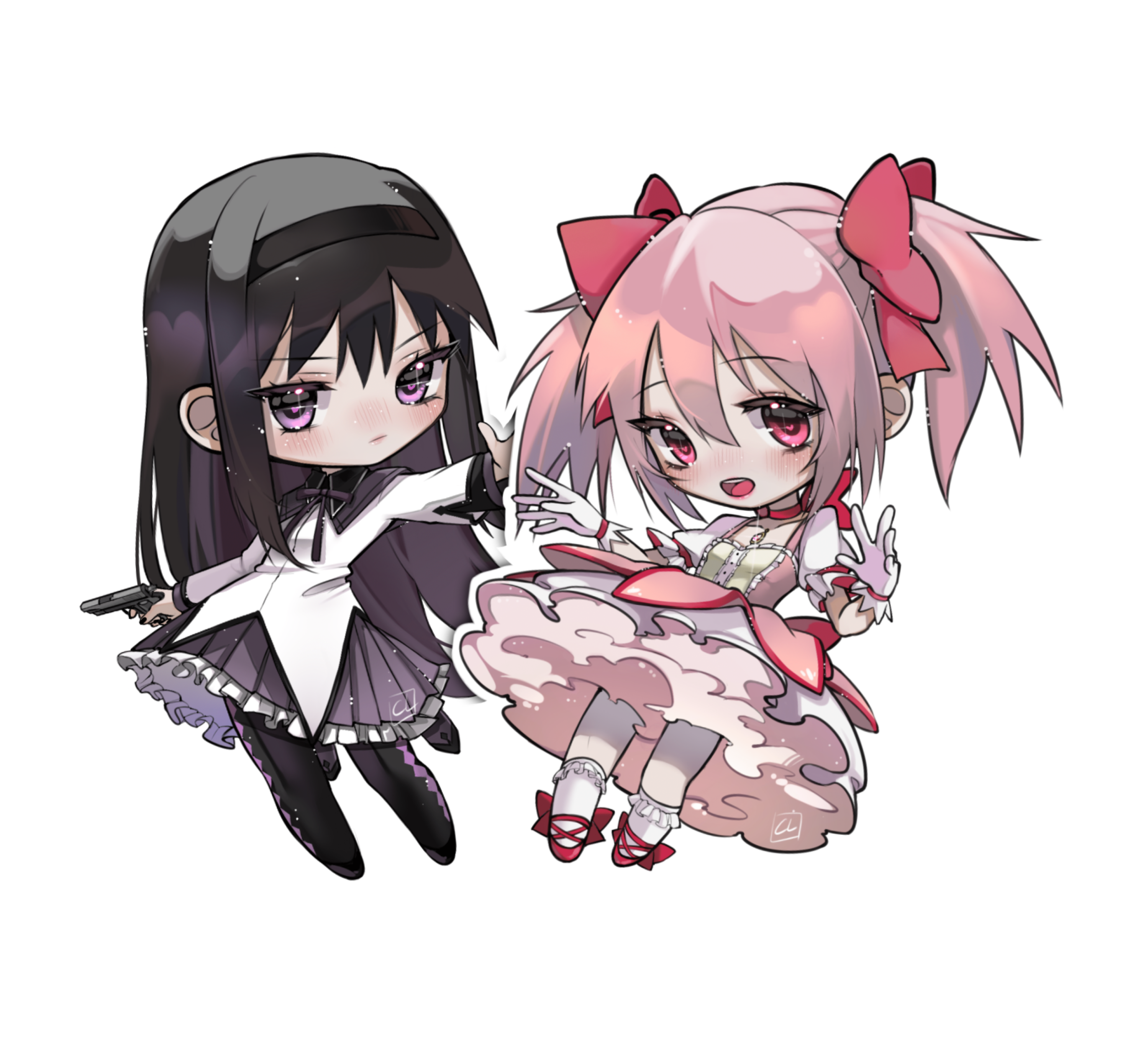 Combo stickers/ Homura & Madoka