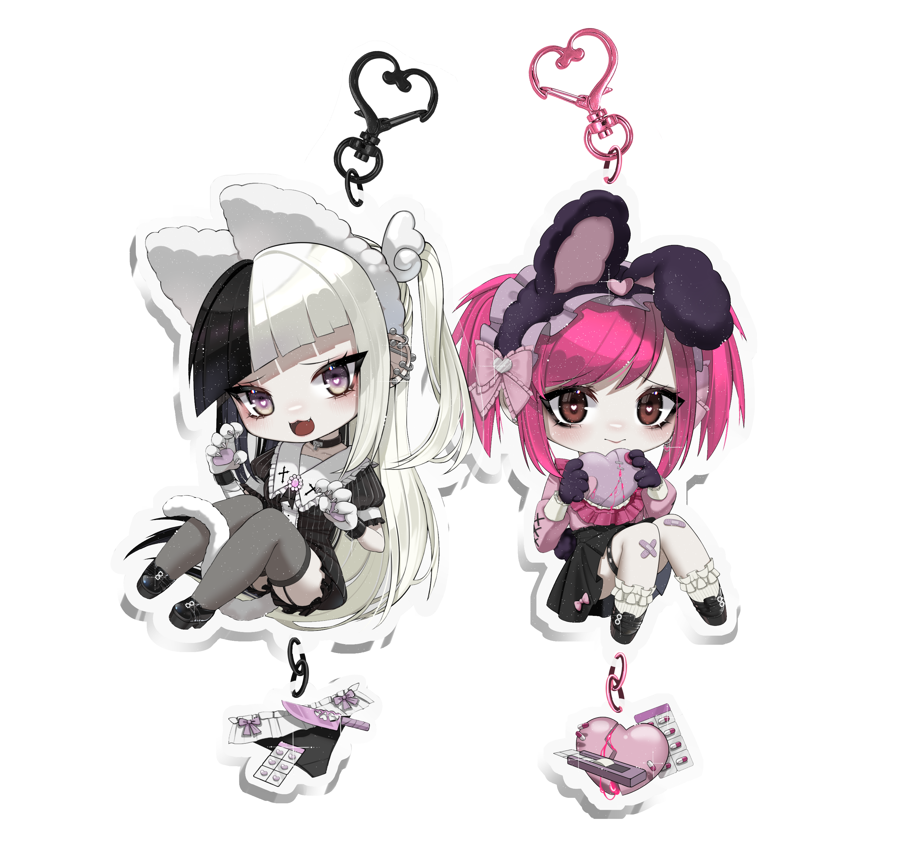 Dakemi &amp; Kiumi / Combo Keychains
