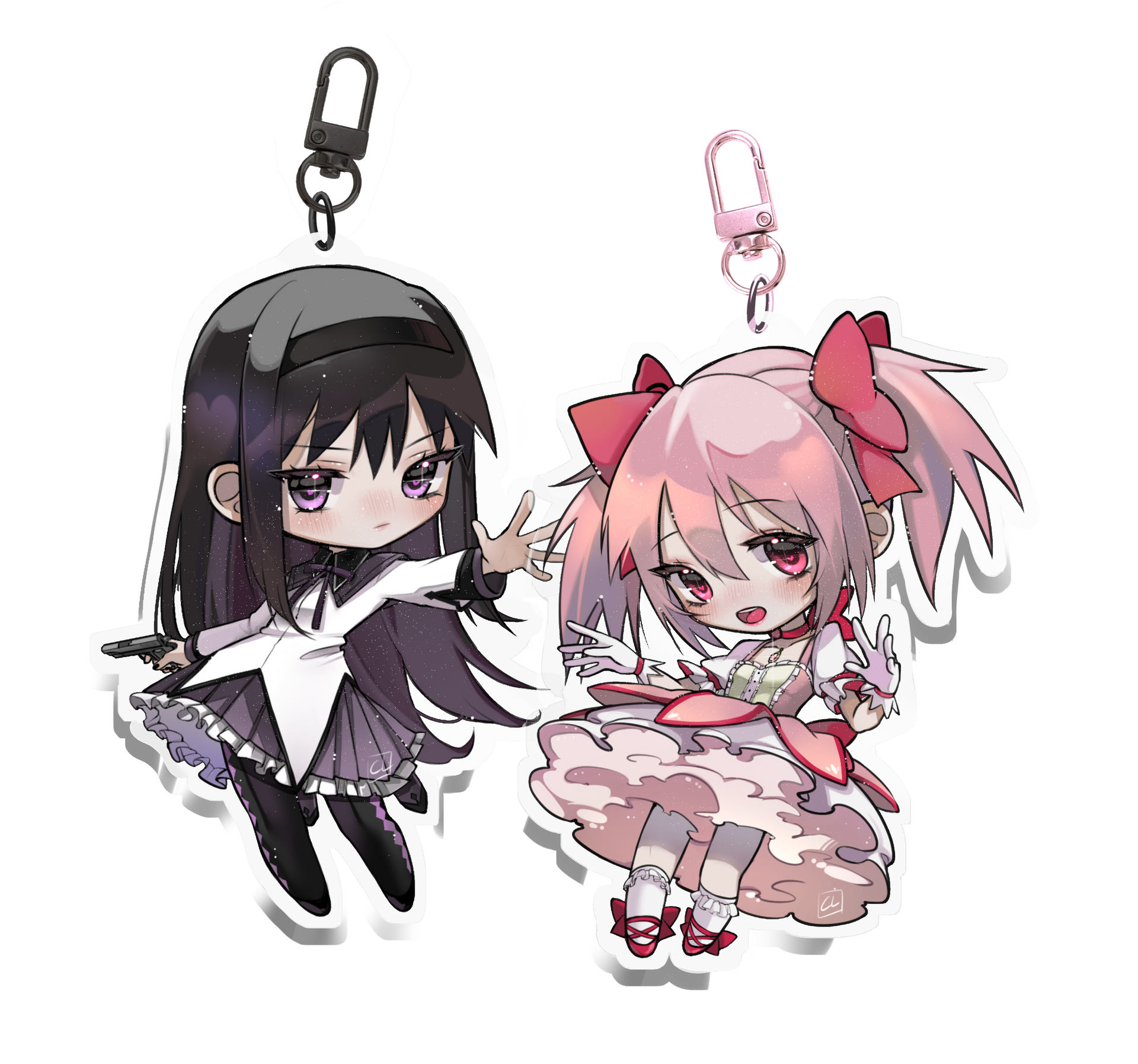 Combo Keychain/ Homura & Madoka [Puella Magi Madoka Magica