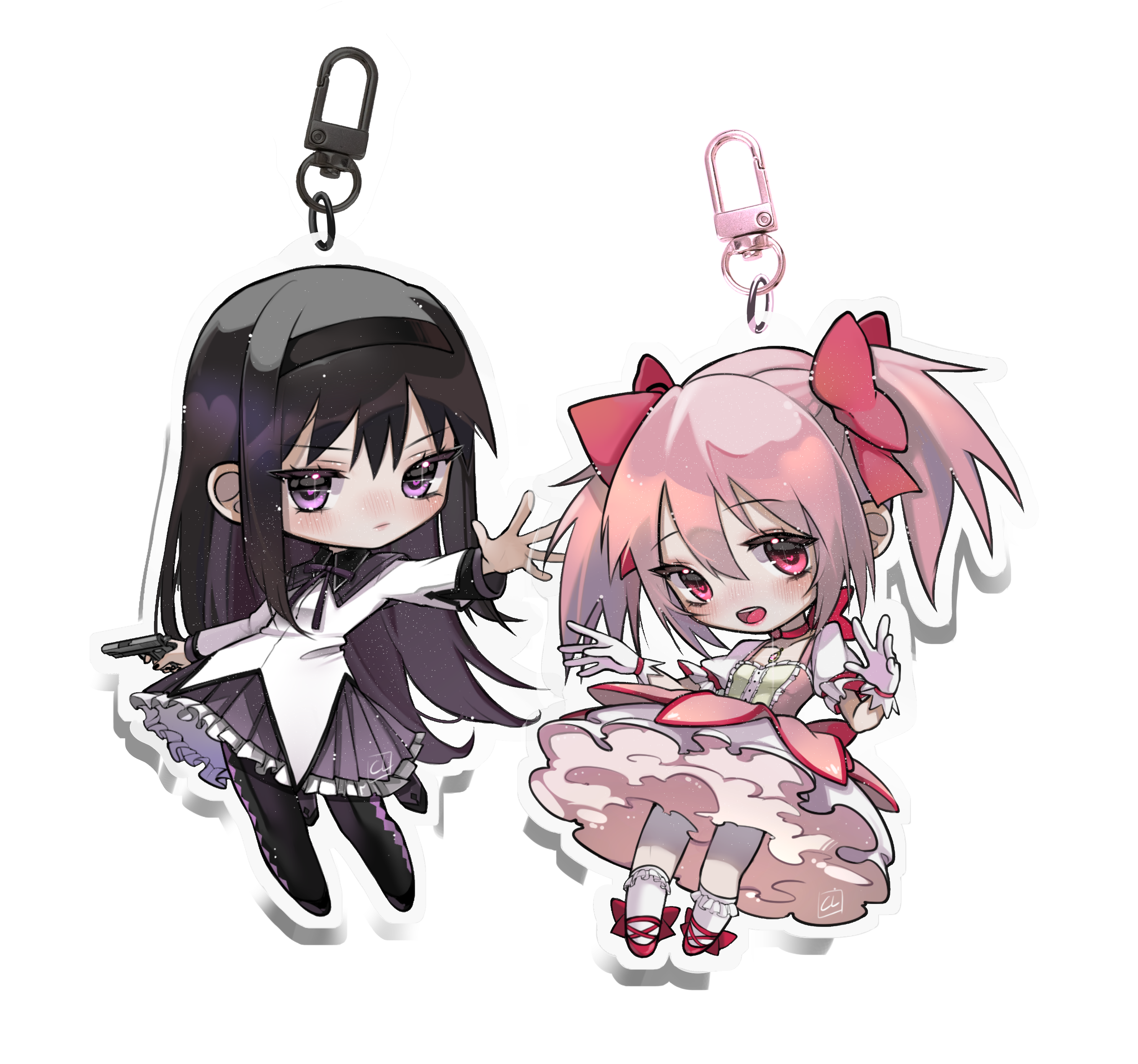 Combo Keychain/ Homura & Madoka [Puella Magi Madoka Magica]