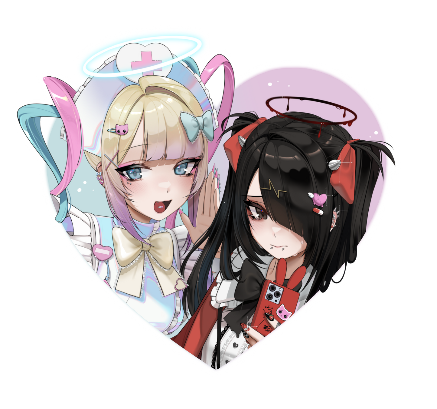 Heart sticker / Ame chan and Kangel [Nurse ver] NGO