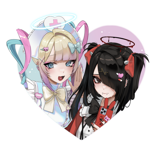 Heart sticker / Ame chan and Kangel [Nurse ver] NGO