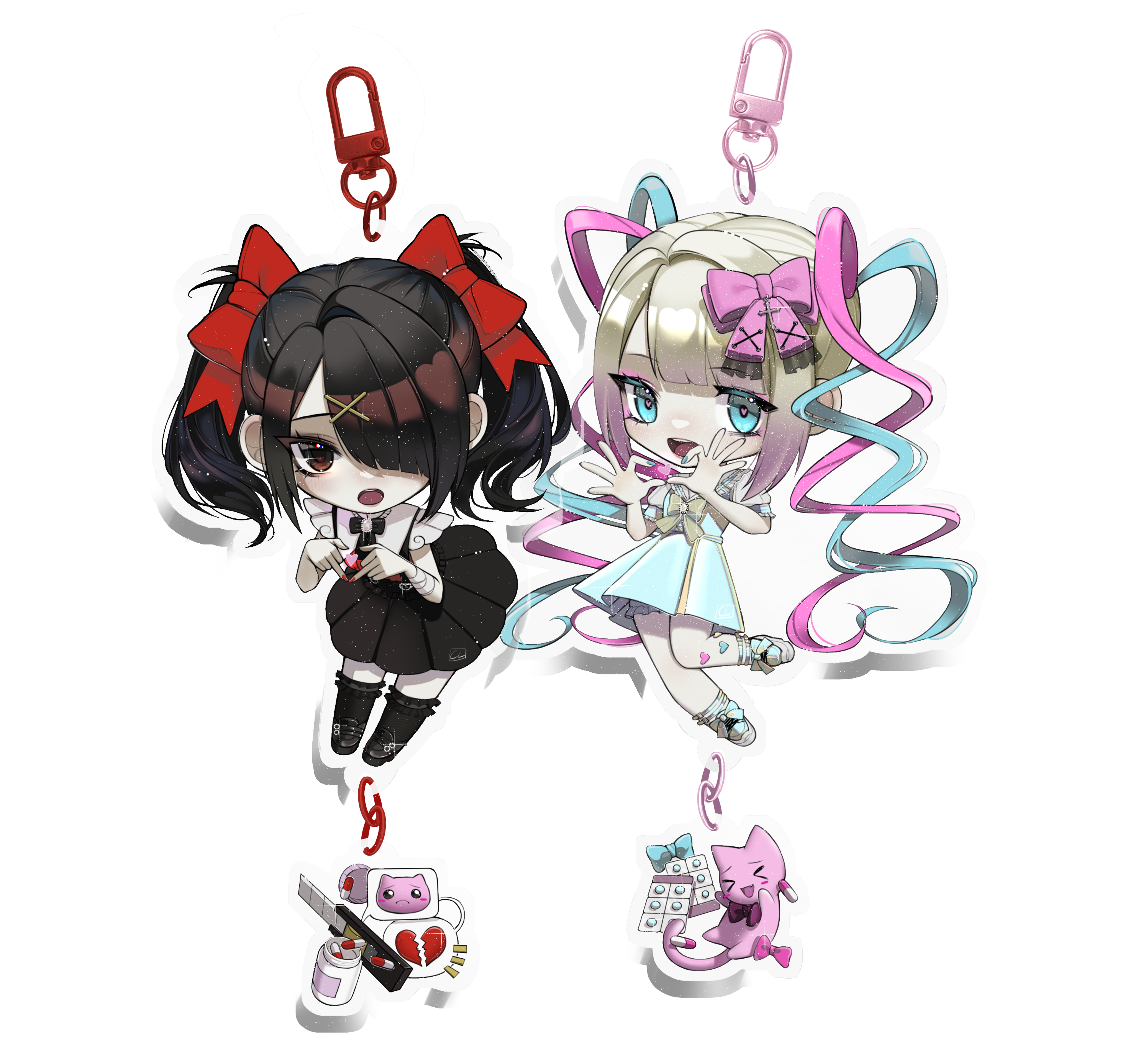 Combo Keychain/ Ame chan & Kangel [Jirai kei Ver.]
